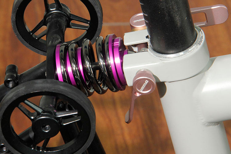 DAGGER Folding Bike Rear Shock Absorber Rear Suspension Unit Ultra-Lightweight Titanium Axle Spring Rear Shock Quick-Release Port